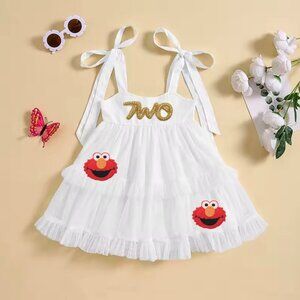 Elmo Dress Smash Cake Second Birthday Outfit  Clothes Sesame Street Dress